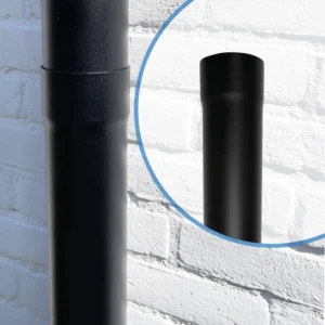 Aluminium regenpijp 80 mm dik rond - 3 meter - Ral-9005 fijnstructuur | Kallos - Afbeelding 3