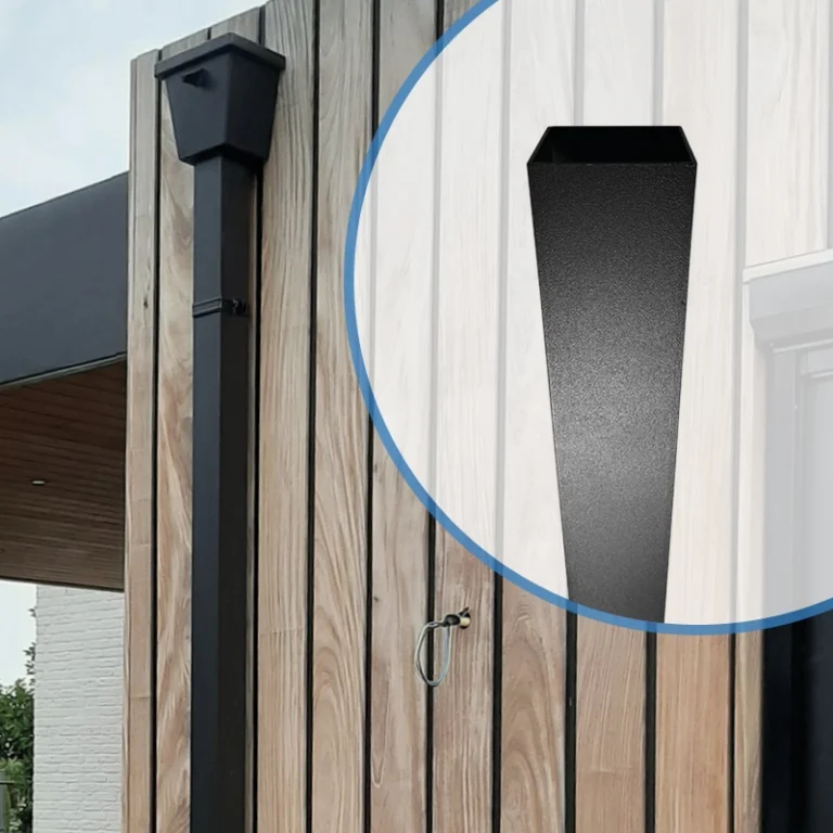 Aluminium vierkante regenpijp in ral 9005 structuur kleur