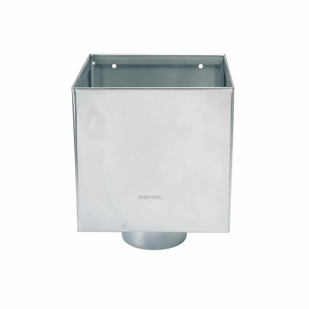 Vergaarbak zink 80 mm - Kubus 200x200 mm | Rheinzink