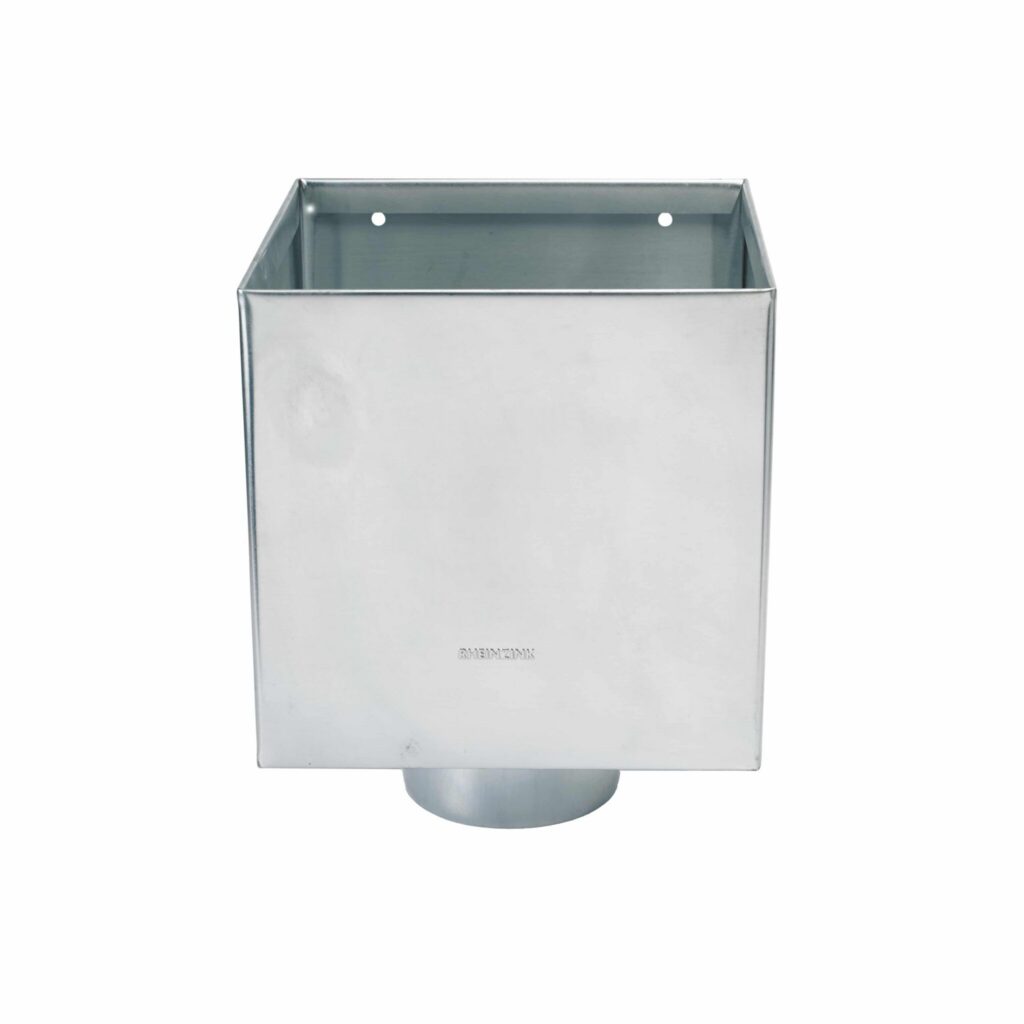 Vergaarbak zink 100 mm - Kubus 300x300 mm | Rheinzink