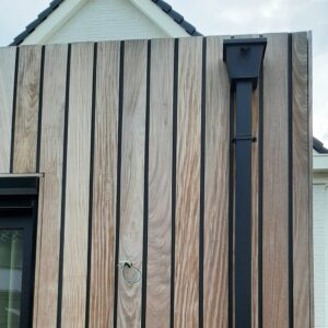 Aluminium regenpijp 80x80 mm - 1 meter met spie - Ral-9005 fijnstructuur | Kallos - Afbeelding 6