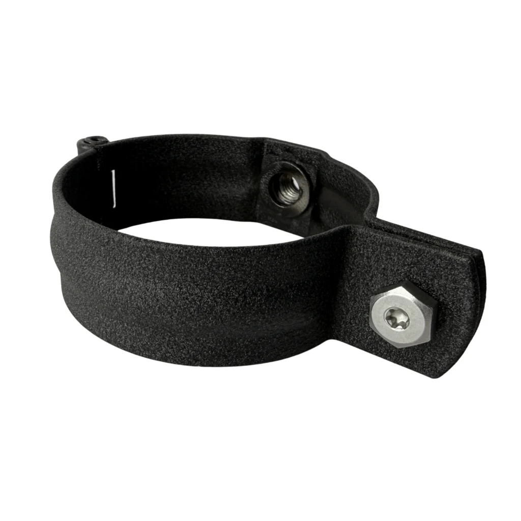 Regenpijp beugel 80mm met M10 draad - zwart