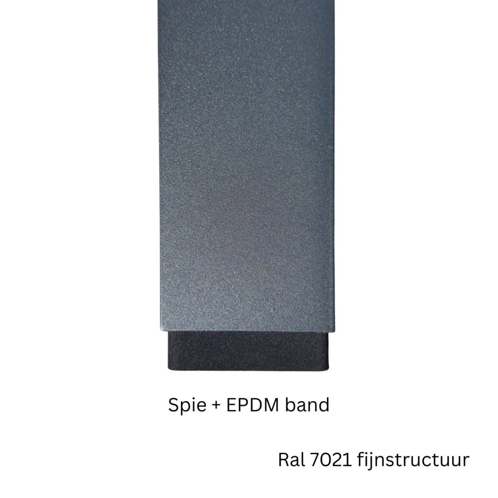 Aluminium regenpijp 80x80 mm - 1 meter met spie - Ral-9005 fijnstructuur | Kallos