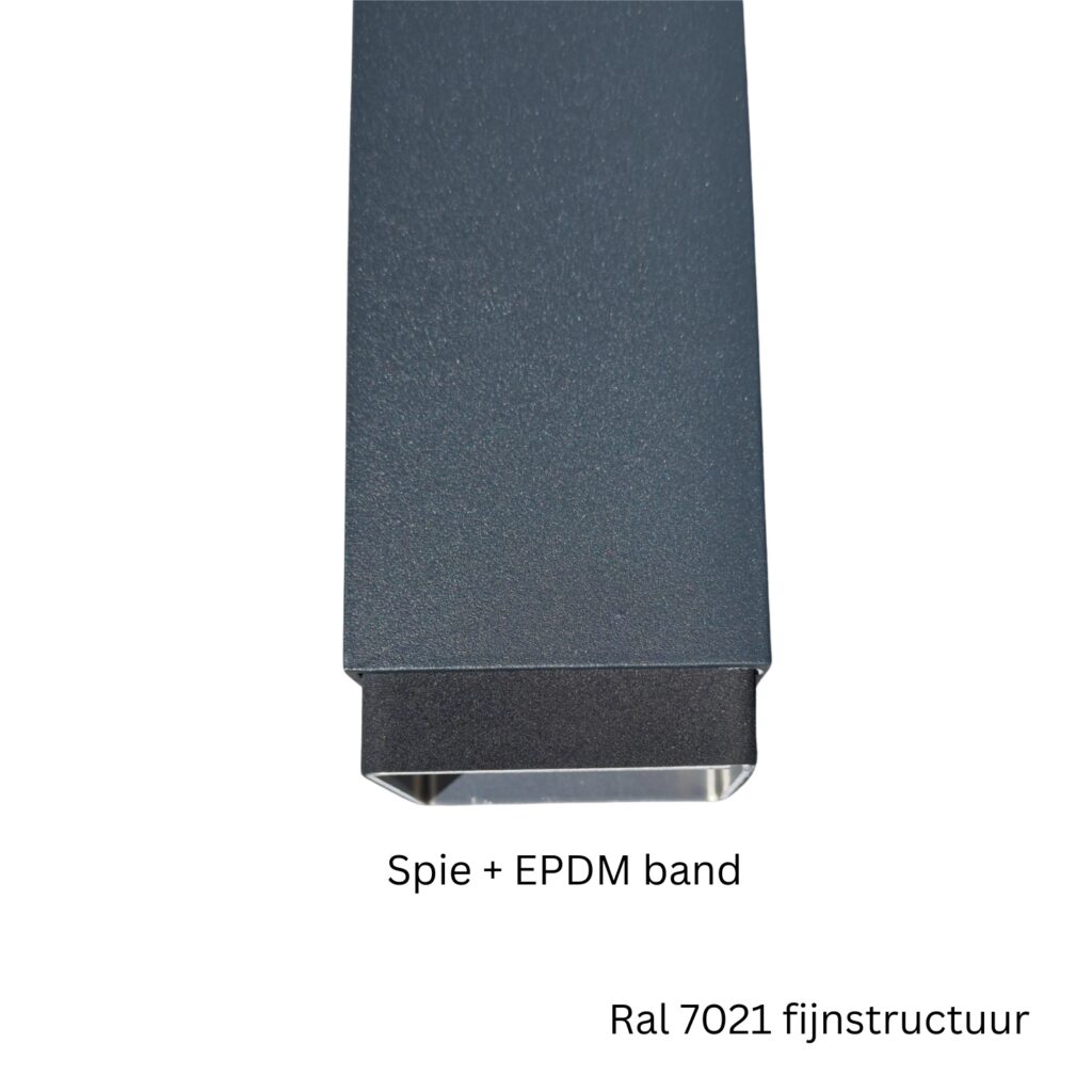 Aluminium regenpijp 80x80 mm - 1 meter met spie - Ral-9005 fijnstructuur | Kallos