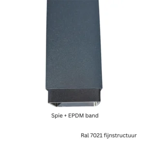 Aluminium regenpijp 80x80 mm - 3 meter - Ral-7021 fijnstructuur | Kallos - Afbeelding 2