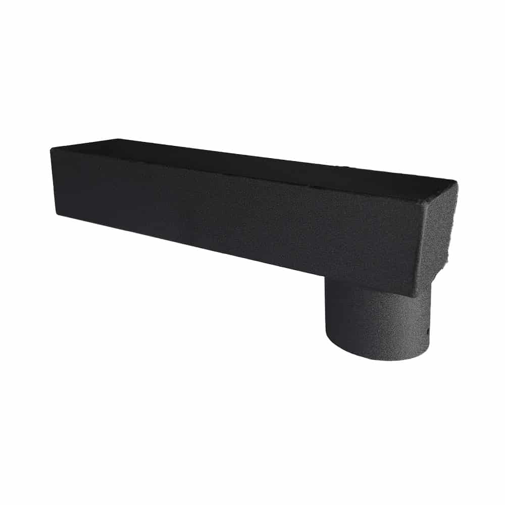 Aluminium stadsuitloop 60x80 mm rond 80 mm - Ral-9005 fijnstructuur | Kallos