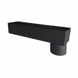 Aluminium stadsuitloop 60x100 mm rond 80 mm - Ral-9005 fijnstructuur | Kallos - Afbeelding 1