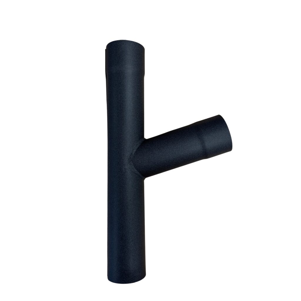 T-stuk 80 mm zijaansluiting 80 mm P.10 zwart | Prefa