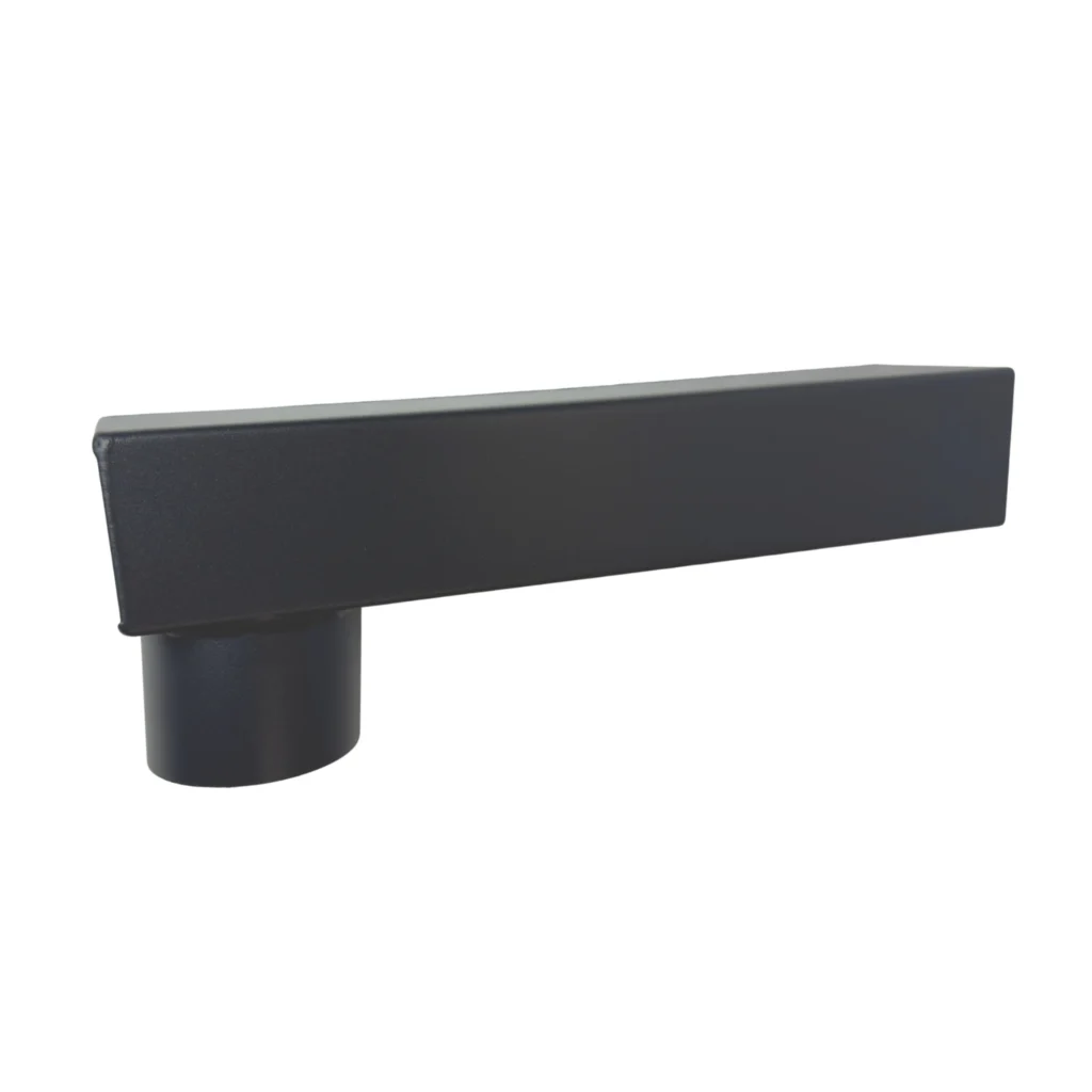Aluminium stadsuitloop 60x80 mm rond 80 mm - Ral-7021 fijnstructuur | Kallos