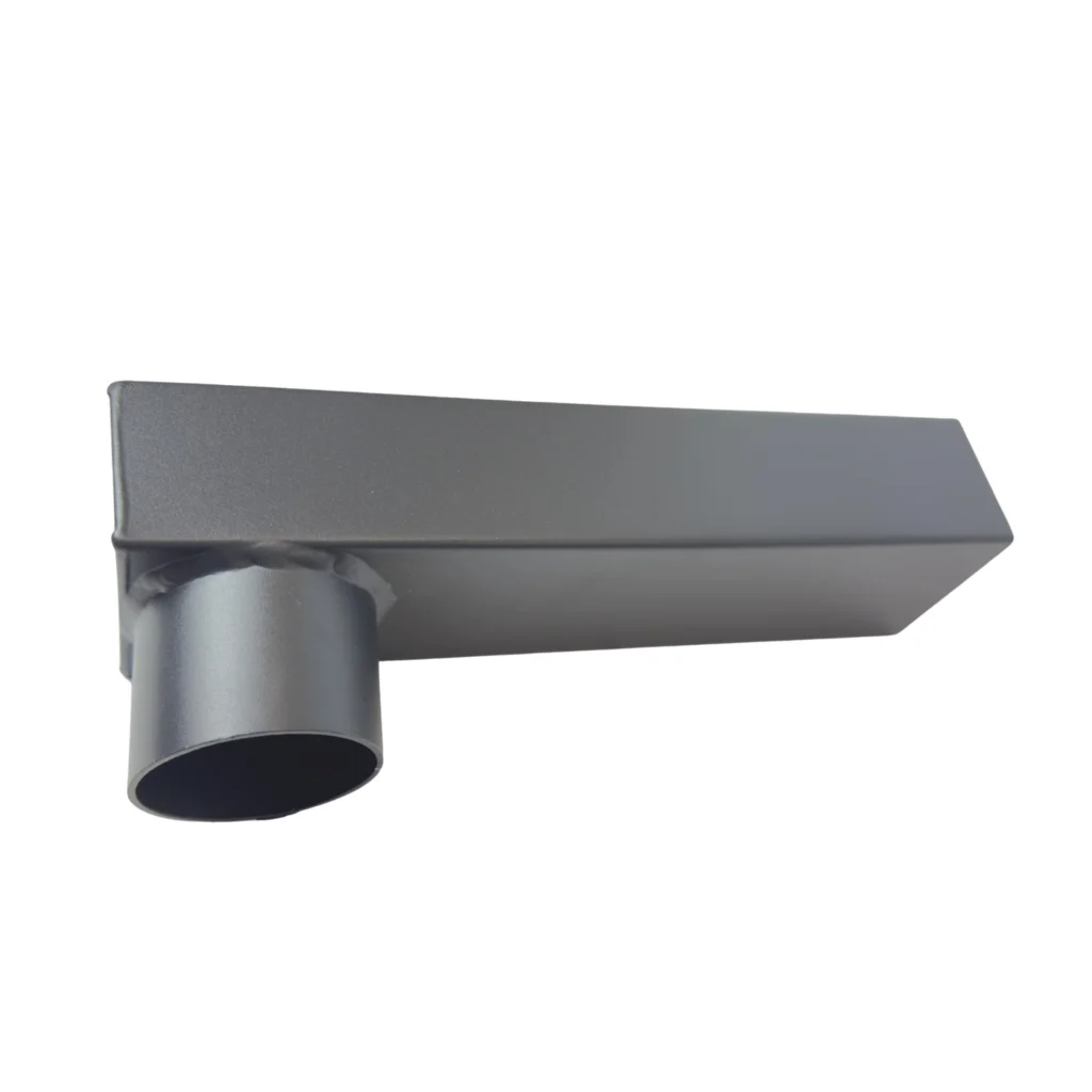 Aluminium stadsuitloop 60x80 mm rond 80 mm - Ral-7021 fijnstructuur | Kallos