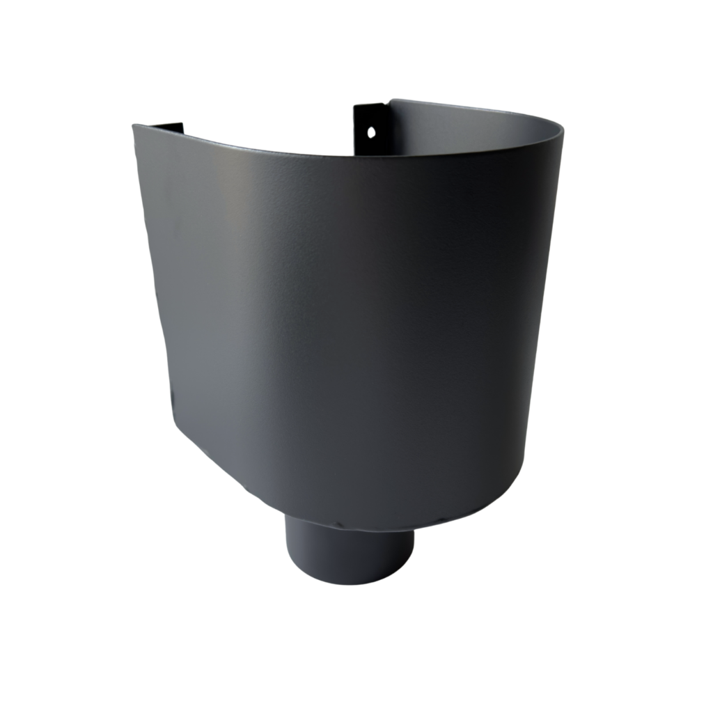 Aluminium vergaarbak mini rond 80 mm - Ral-7021 fijnstructuur | Kallos