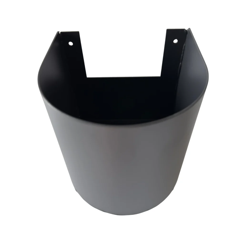 Aluminium vergaarbak mini rond 80 mm - Ral-7021 fijnstructuur | Kallos