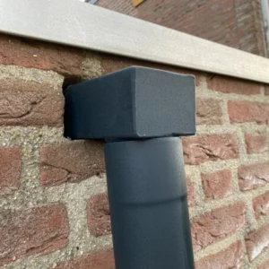 Aluminium stadsuitloop 60x100 mm rond 80 mm - Ral-9005 fijnstructuur | Kallos - Afbeelding 3