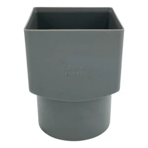 Verloopmof PVC 80x80mm naar rond 80mm - Afbeelding 1