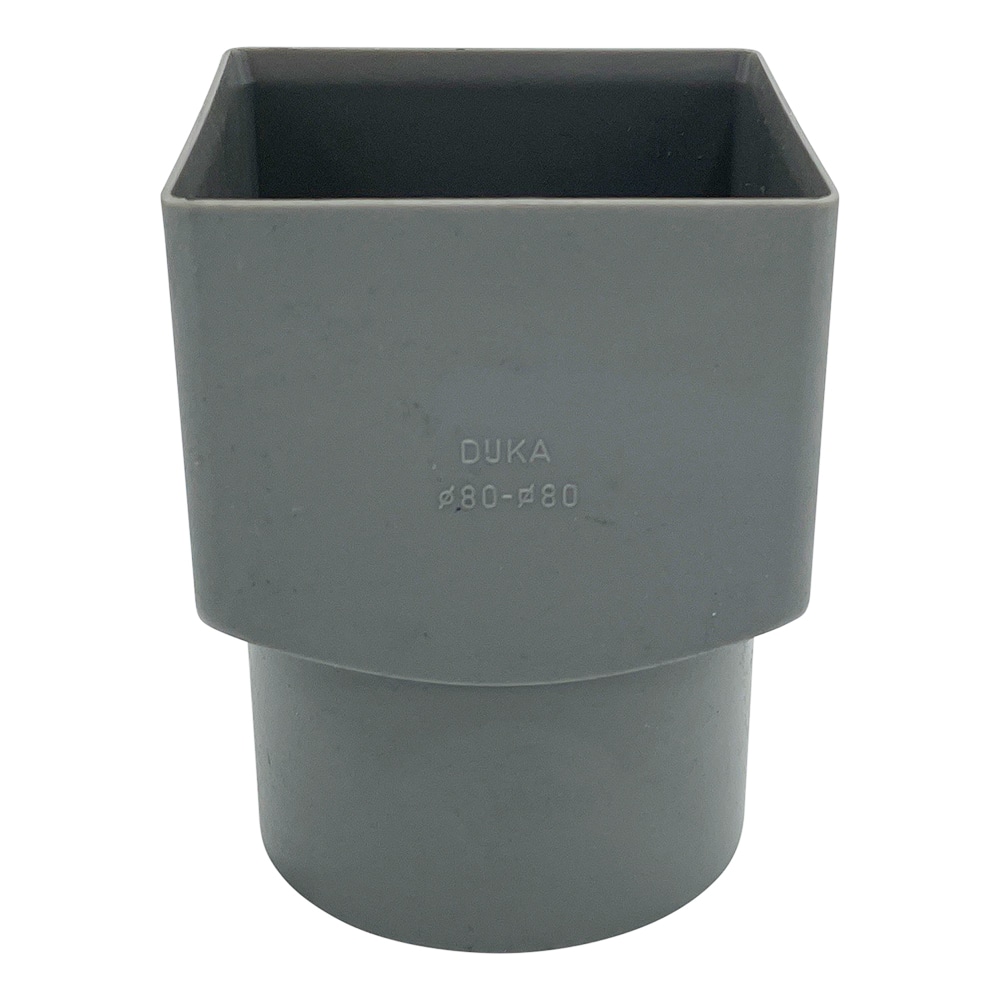 Verloopmof PVC 80x80mm naar rond 80mm