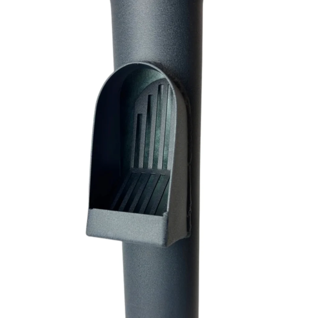Aluminium regenpijp bladafscheider 80 mm rond - P.10 antraciet | Prefa / Kallos