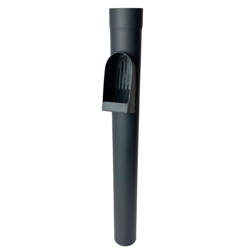 Aluminium regenpijp bladafscheider 80 mm rond - P.10 antraciet | Prefa / Kallos