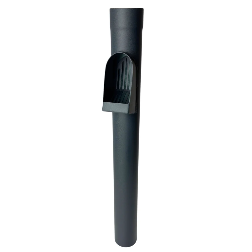 Aluminium regenpijp bladafscheider 80 mm rond - P.10 antraciet | Prefa / Kallos