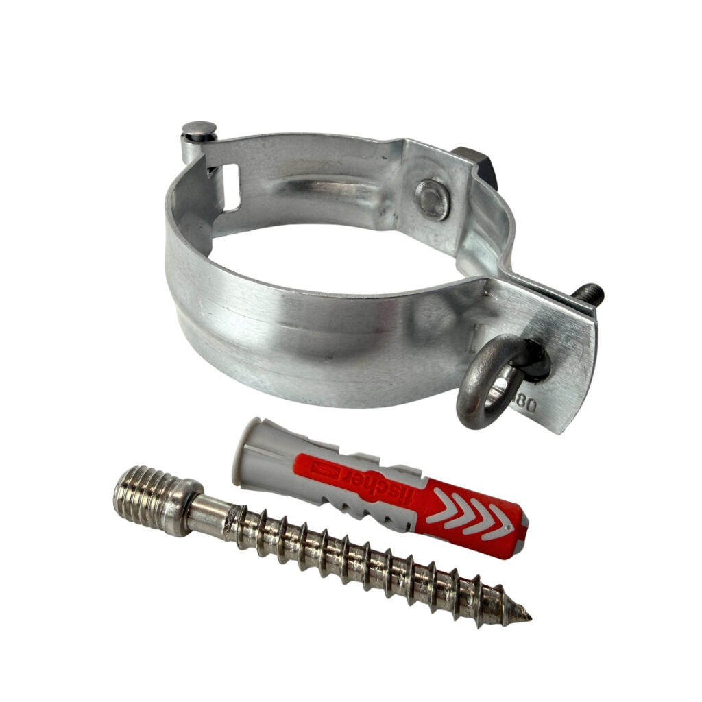 Beugel zink 80 mm M10 + Schroef RVS M10x70 mm + Plug