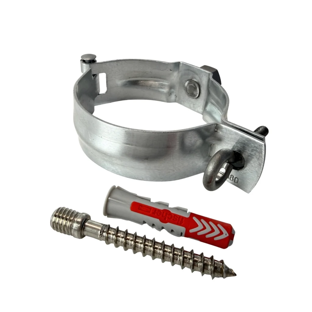 Beugel zink 80 mm M10 + Schroef RVS M10x70 mm + Plug