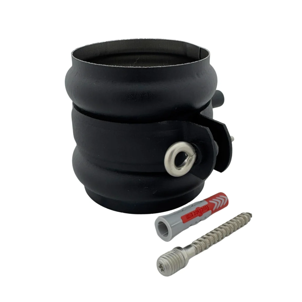 Regenpijp beugel 80mm met M10 draad + Wrong – zwart
