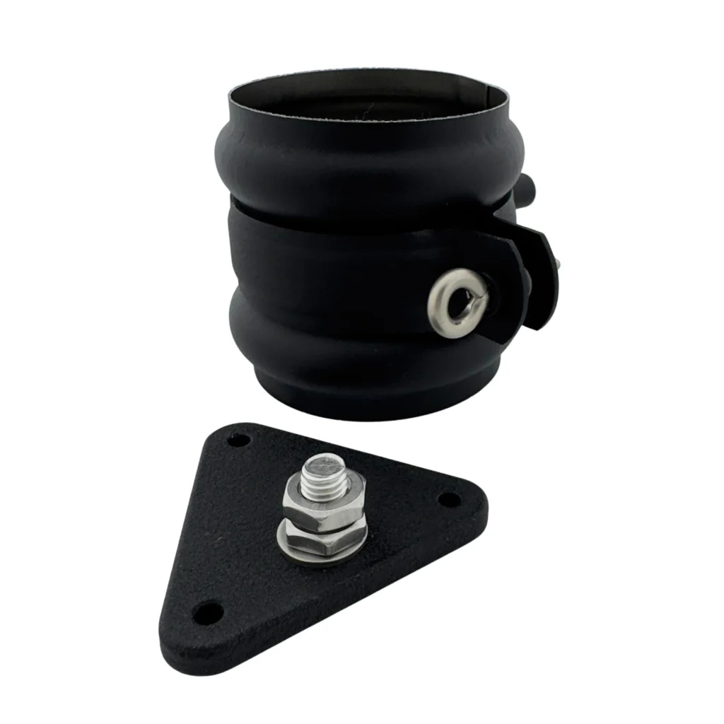 Regenpijp beugel 80mm met M10 draad + Wrong – zwart
