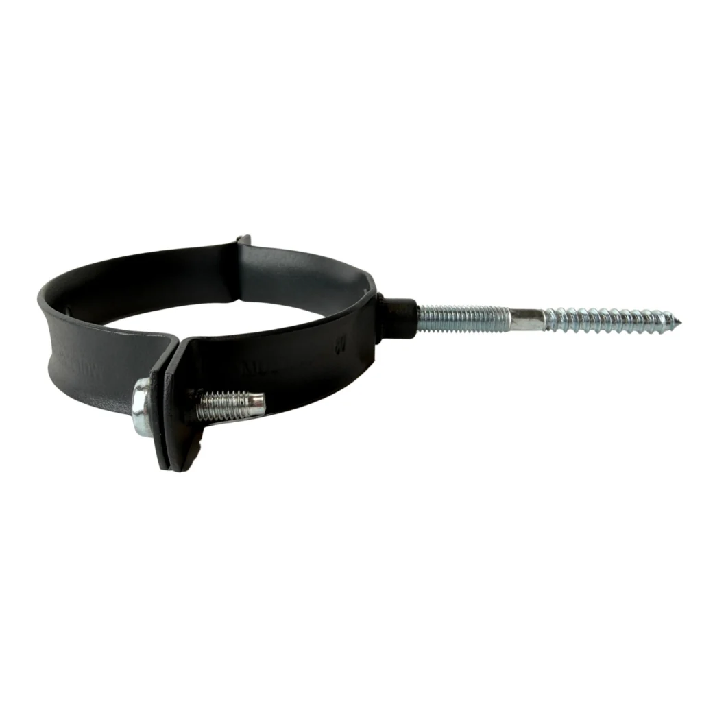 Beugel aluminium 80 mm M8 Ral-7021 fijnstructuur + Schroef Gegalv. M8x80 mm + Plug