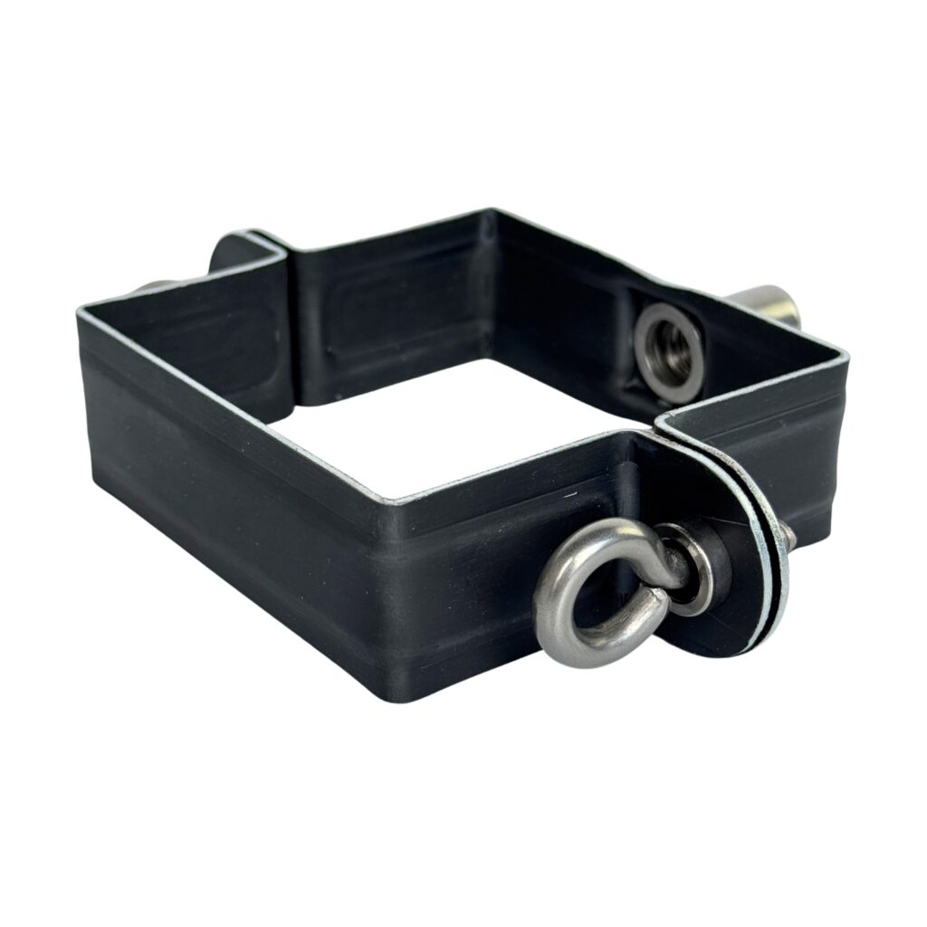 Scharnierpijpbeugel 80x80 mm M8/M10 - Noir