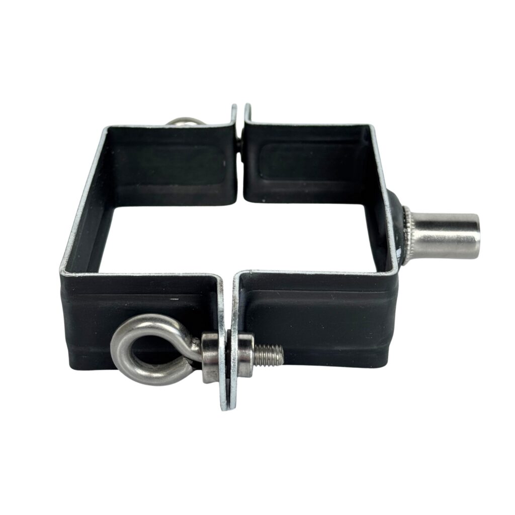 Scharnierpijpbeugel 80x80 mm M8/M10 - Noir