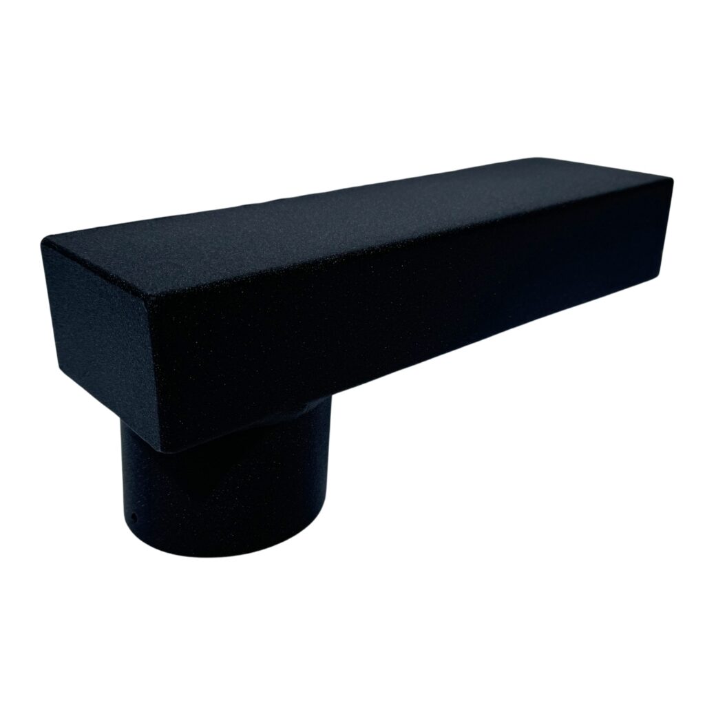 Stadsuitloop 60x100 mm rond 100 mm - P.10 zwart | Prefa / Kallos