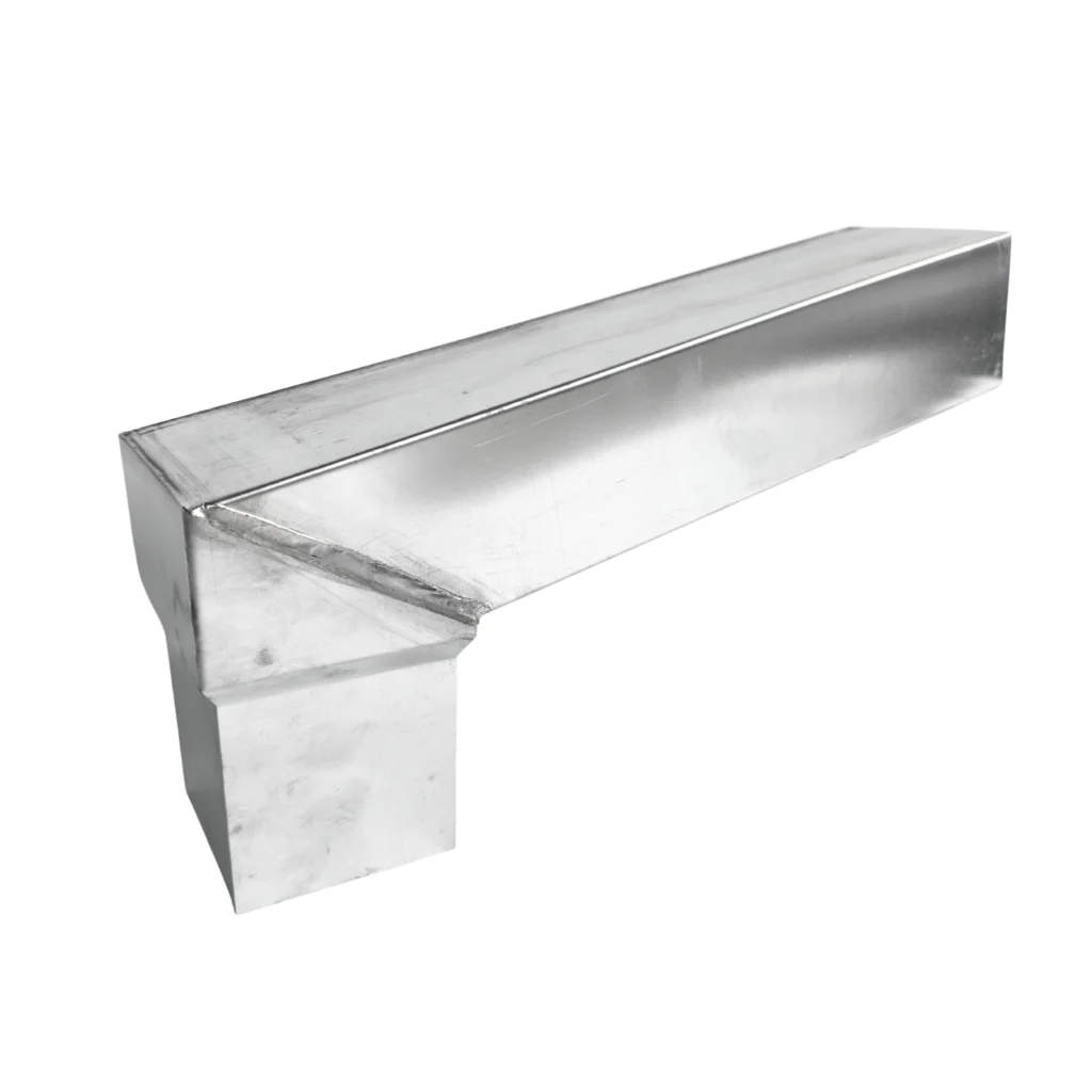 Stadsuitloop zink 60x80 mm naar 78x78 mm vierkant 300 mm lang | Nedzink
