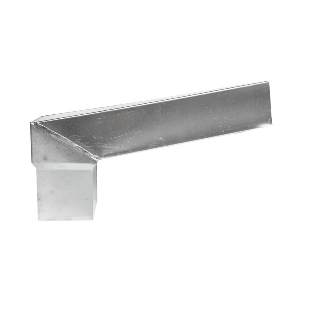Stadsuitloop zink 60x80 mm naar 78x78 mm vierkant 300 mm lang | Nedzink