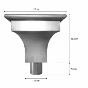 Vergaarbak zink 80 mm rond KS met sierplaat | Nedzink - Afbeelding 3