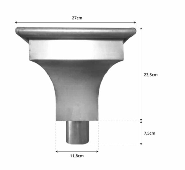Vergaarbak zink 80 mm rond KS met sierplaat | Nedzink