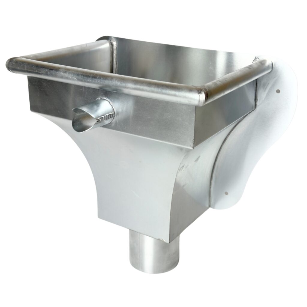 Vergaarbak zink 80 mm rond KS met sierplaat | Nedzink