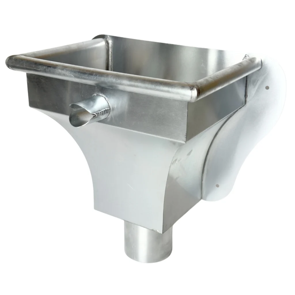 Vergaarbak zink 80 mm rond KS met sierplaat | Nedzink