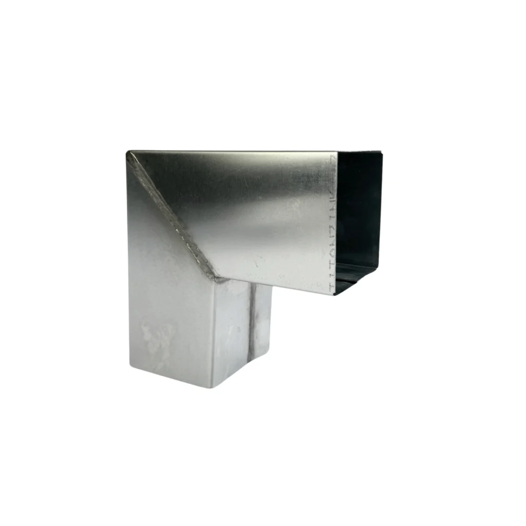 Bocht zink 80x80 mm 90gr - gesoldeerd