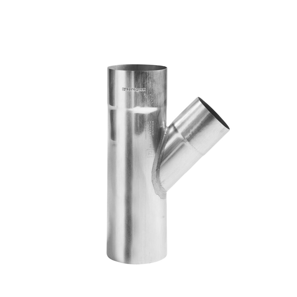 T-stuk zink 80 zijaansluiting 60 mm 45gr | Rheinzink