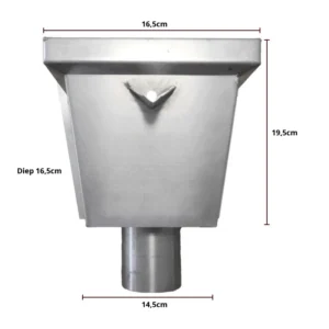 Aluminium vergaarbak junior rond 80 mm - Ral-9005 fijnstructuur | Kallos - Afbeelding 3