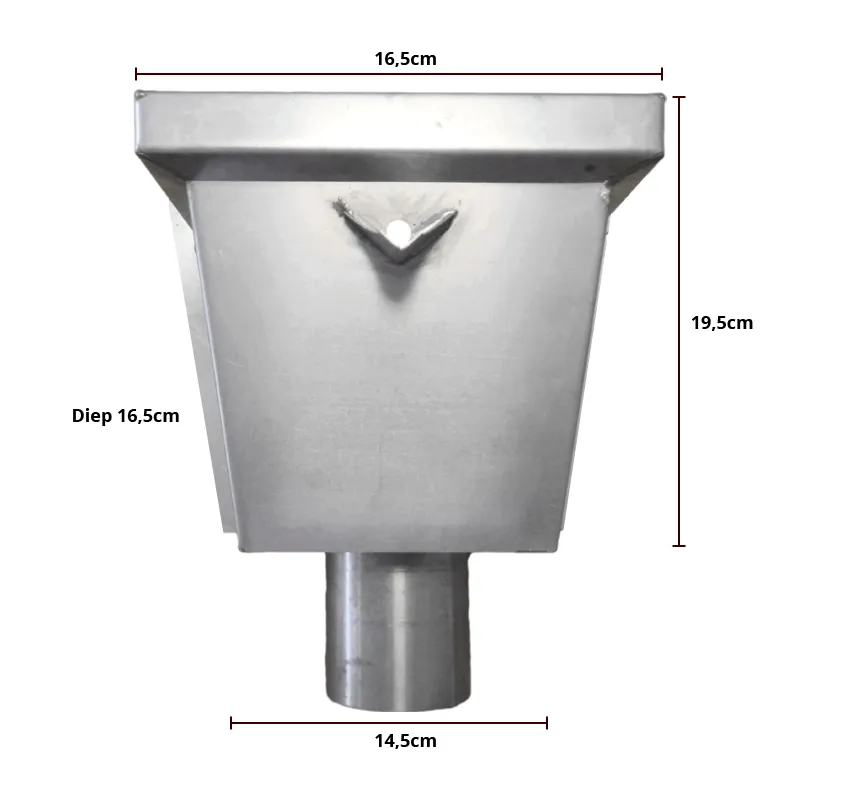 Aluminium vergaarbak junior rond 80 mm - Ral-9005 fijnstructuur | Kallos