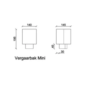 Aluminium vergaarbak mini rond 80 mm - Ral-7021 fijnstructuur | Kallos - Afbeelding 4