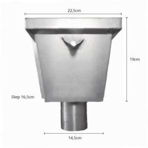 Aluminium vergaarbak junior rond 80 mm - Ral-7021 fijnstructuur | Kallos - Afbeelding 4