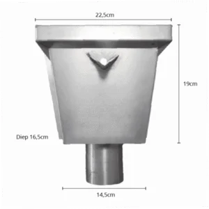 Aluminium vergaarbak junior rond 80 mm - Ral-7021 fijnstructuur | Kallos - Afbeelding 4