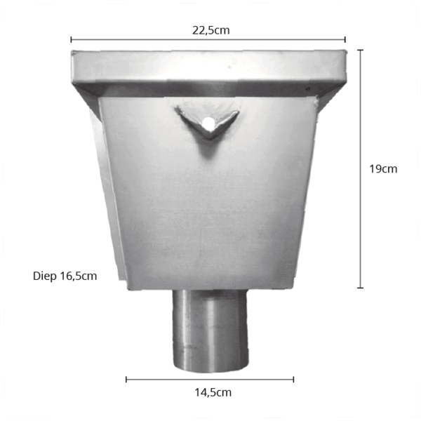 Aluminium vergaarbak junior rond 80 mm - Ral-7021 fijnstructuur | Kallos