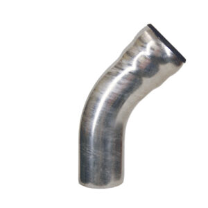Stalen regenpijp bocht (ondereind) 80mm 45 graden - Loromeij (excl. rubber)