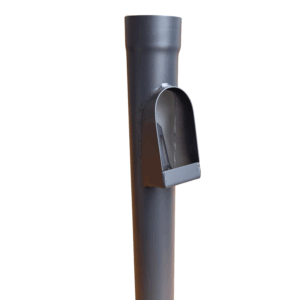 Aluminium regenpijp bladafscheider 80mm rond - RAL 7021 fijnstructuur