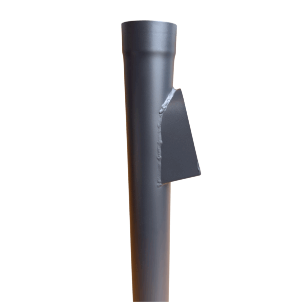 Aluminium regenpijp bladafscheider 80mm rond - RAL 7021 fijnstructuur - Afbeelding 2