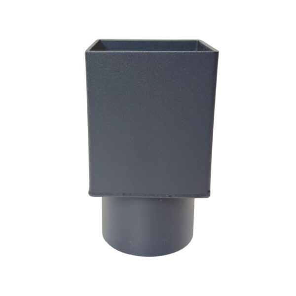 Aluminium verloop 80x80mm naar rond 80mm - RAL 7021 fijnstructuur - Afbeelding 2