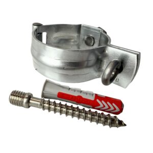 SET muur- en houtmontage - Zinken beugel 60 mm + RVS schroefstift 70mm + plug