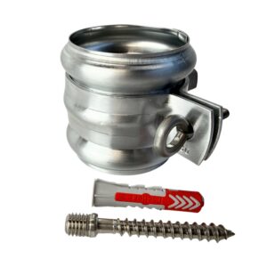 SET muur- en houtmontage - Zinken beugel 60 mm + RVS schroefstift 70mm + plug + wrong